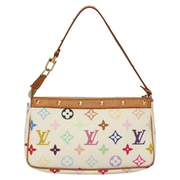 LOUIS VUITTON Multicolor Pochette Accessoires Pouch White M92649 LV Auth 127669V - Picture 2 of 16